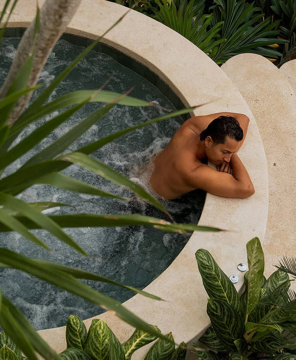 Man sit in pool